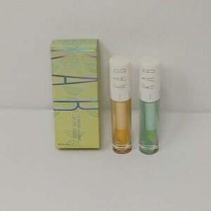 KAB Cosmetics Lemon & Lime Lip Oil Duo 0.2 oz Each New in Open Box